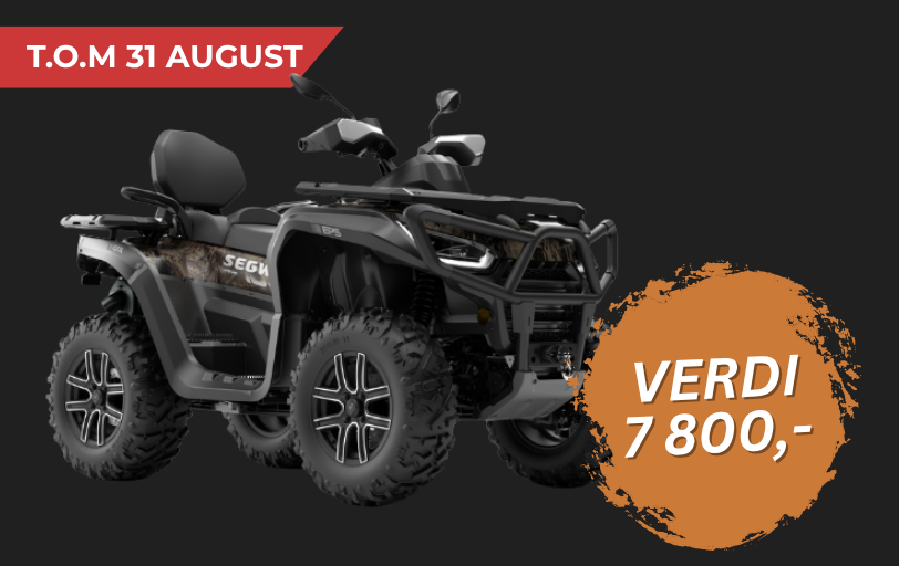 Segway Snarler AT10 W ABS Fully Equipped Prairie Camo sommerkampanje med gratis original vindrute og bagasjeboks.