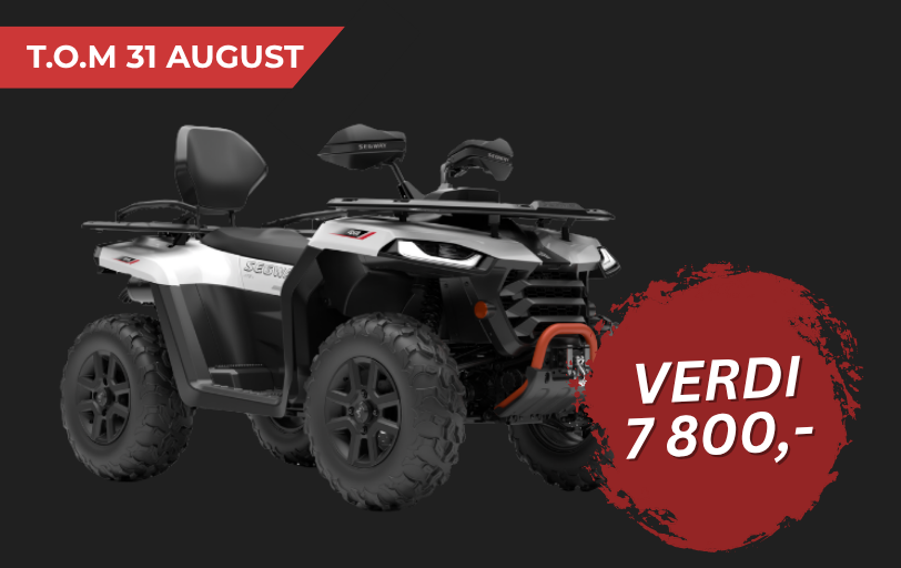 Segway Snarler AT5 L ABS Fully Equipped White Red med gratis original vindrute og bagasjeboks i sommerkampanje.