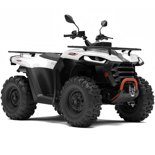 Segway Snarler AT5 S Standard White Red ATV med 499 cc, 4x4 og vinsj. Robust ATV for jakt, gårdsarbeid og terrengkjøring. Leveres av Senteret AS i Egersund.