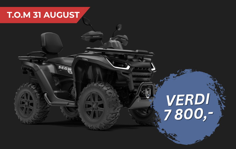 Segway Snarler AT6 L Fully Equipped Black med gratis original vindrute og bagasjeboks i sommerkampanje.