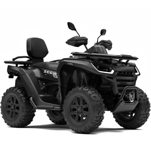 Segway Snarler AT6 L Fully Equipped i Black med passasjersete, håndbeskyttere og bagasjebrett.