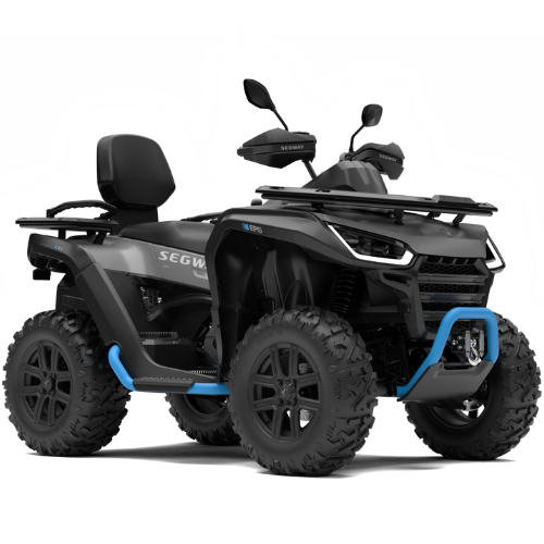 Segway Snarler AT6 L Fully Equipped i Grey Blue med passasjersete, håndbeskyttere og bagasjebrett.
