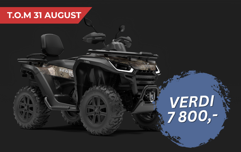 Segway Snarler AT6 L Fully Equipped Prairie Camo med gratis original vindrute og bagasjeboks i sommerkampanje.
