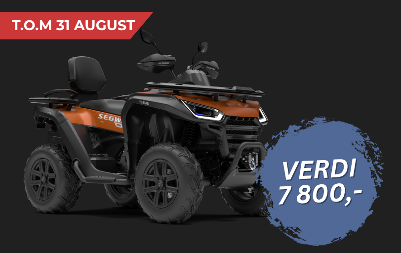 Segway Snarler AT6 L Fully Equipped Radical Orange med gratis original vindrute og bagasjeboks i sommerkampanje.